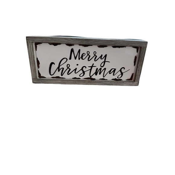 Merry Christmas sign that stands or hangs-12.5x5- NWT - Picture 1 of 1